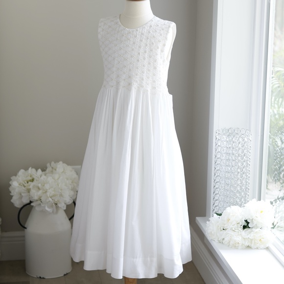 Strasburg Dress White Smocked Ecru Special Occasion Flower Girl Beach Portrait